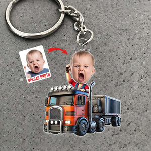 Custom Photo Gifts For Kid Keychain Kid Trucker 01OHDT091224 - Keychains - GoDuckee