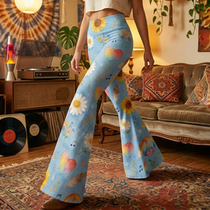 Hippie Peace Flare Leggings - Gifts For Hippie Lovers 05PGLU200326 - Shorts and Pants - GoDuckee