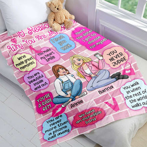 Personalized Gifts For Besties Blanket Reasons Why You Are My Bestie 04KALU031224HH - Blanket - GoDuckee