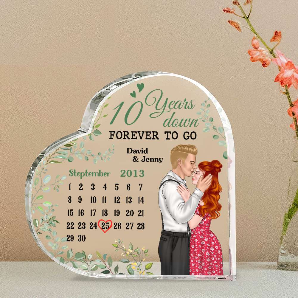 Years Down Forever To Go - Personalized Couple Plaque - Gift For Couple - Decorative Plaques - GoDuckee