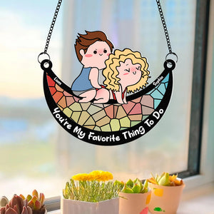 Personalized Gifts For Couple Suncatcher Ornament 01OHPU070624HH - Ornament - GoDuckee