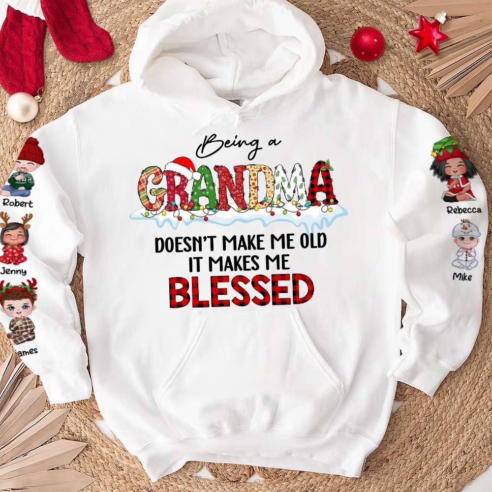Being [Custom Title] Makes Me Blessed, Gift For Family, Personalized Shirt, Christmas Kids Shirt, Christmas Gift - AOP Products - GoDuckee