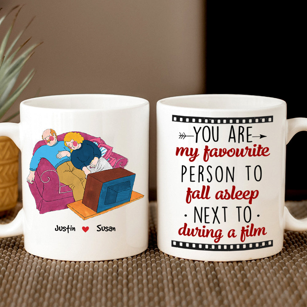 You Are My Favorite Person To Fall Asleep Next To, Couple Gift, Personalized Mug, Sleepy Couple Mug - Coffee Mug - GoDuckee