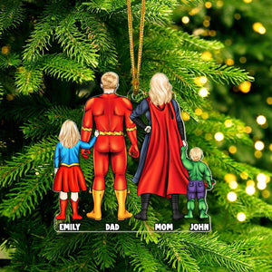 Personalized Gift For Family Christmas Ornament Hero Family 02HUMH231124PA - Ornament - GoDuckee