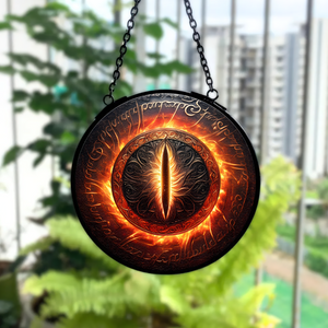 Gifts For Fantasy Novel Fans Stained Glass Ornament, Mysterious Fire Eye 03qhpu280824 - Ornament - GoDuckee