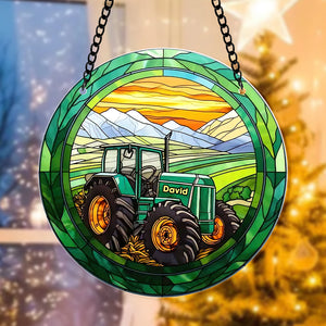 Personalized Gifts For Farmer Tractor Suncatcher Ornament 125acqn060924 - Ornament - GoDuckee