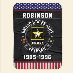 US Military Blanket - Custom Insignia & Branch Logo Gifts For Veterans & Soldiers - Blanket - GoDuckee