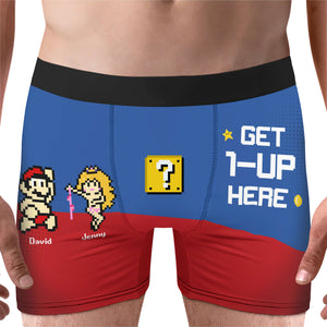 Get Up Here, Couple Gift, Personalized Men Boxer, Game Online Boxer, Gift For Him 03QHHN081223 - Boxer Briefs - GoDuckee