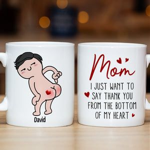 Personalized Gifts For Mom Coffee Mug Thank You From The Bottom Of My Heart Funny Mother's Day Gifts - Coffee Mugs - GoDuckee