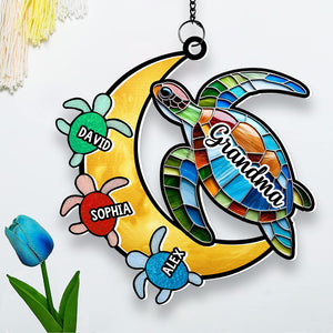 Personalized Gifts For Turtle Grandma Suncatcher Ornament 02NADT140824 - Ornament - GoDuckee