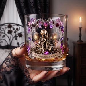 Twisted Skull Couple Drinking Glass - Personalized Gifts For Couple 02qhlu310726