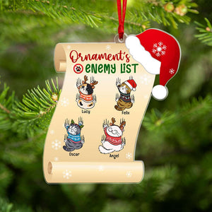 Personalized Naughty Cat Ornament, Enemy List Christmas Ornament, Gifts For Cat Moms, Cat Dads - Ornament - GoDuckee