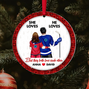 Personalized Gifts For Ice Hockey Lovers Couple Christmas Ornament 06hupu141024tm - Ornament - GoDuckee