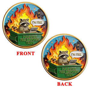 Funny Raccoon Dumpster Printed Metal Coin - Personalized Gifts For Office Workers 05naqn030326 - Coin - GoDuckee