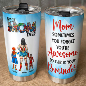 Personalized Gifts For Mom Tumbler Best Mom Ever 01QHMH280224PA - Tumbler Cups - GoDuckee