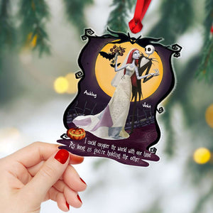 I Could Conquer The World With One Hand, Couple Gift, Personalized Acrylic Ornament, Spooky Couple Ornament, Christmas Gift 05QHHN121023 - Ornament - GoDuckee
