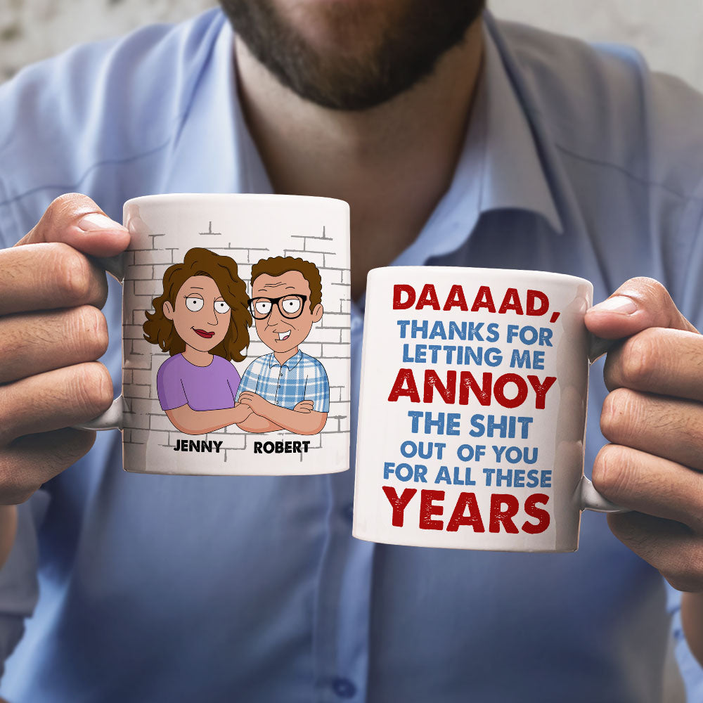 Cartoon Dad And Annoying Kid, Personalized Coffee Mug DR-WHM-01dnpo030523 - Coffee Mug - GoDuckee