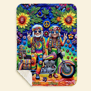 Personalized Gifts For Couple, Hippie Couple Blanket 01ACDT050924 - Blanket - GoDuckee