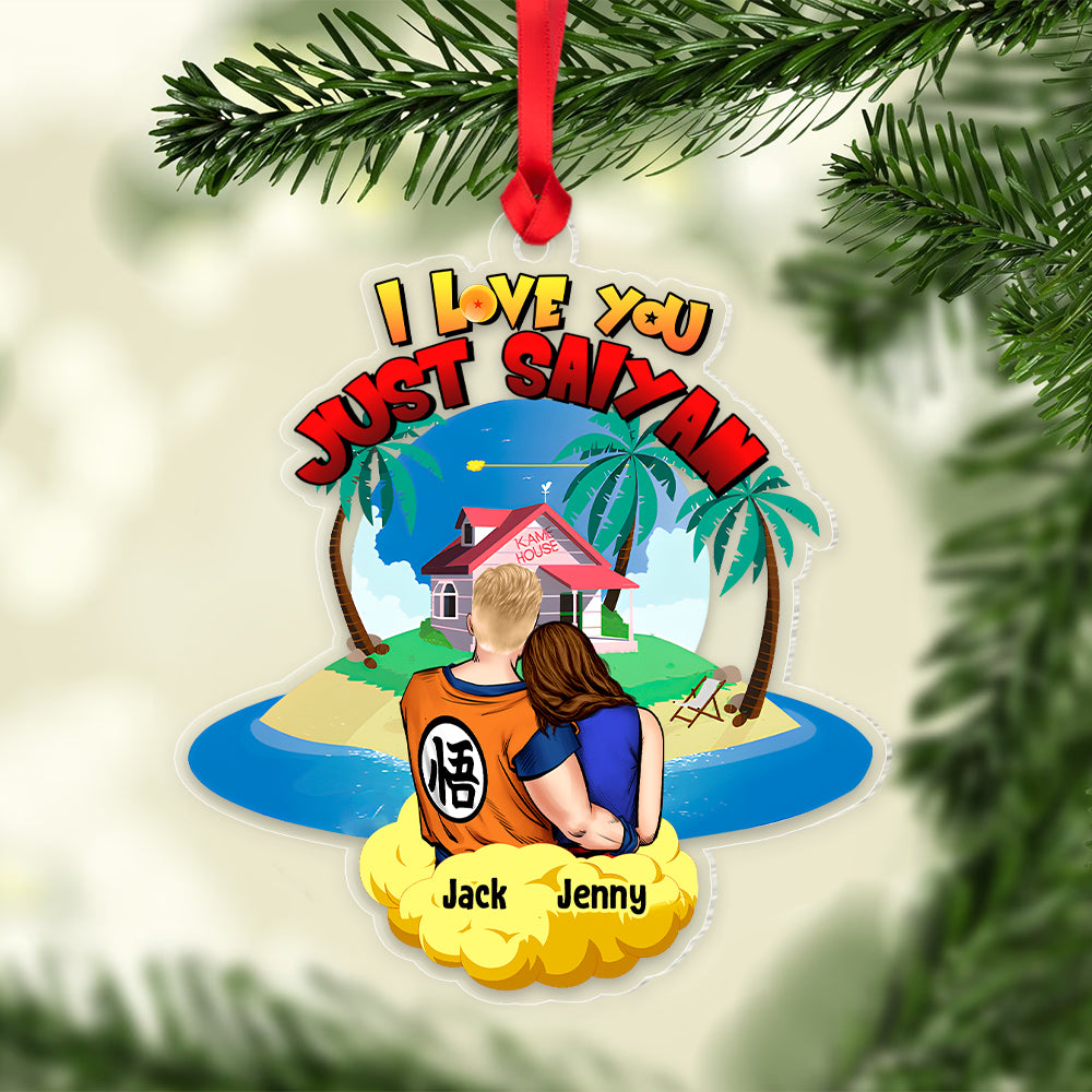 Couple I Love You Just Say, Personalized Ornament, Couple Beach House Ornament, Gift For Him/Her 02httn260923hh - Ornament - GoDuckee