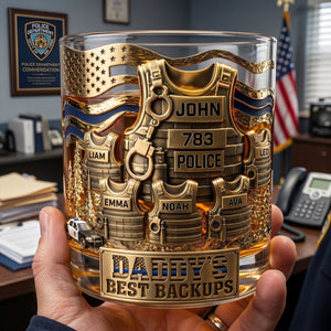 Legendary Police Dad Round Glass, Personalized Gifts For Police Officer, Sheriff, Captain Dad 04qhlu270526 - Glass - GoDuckee