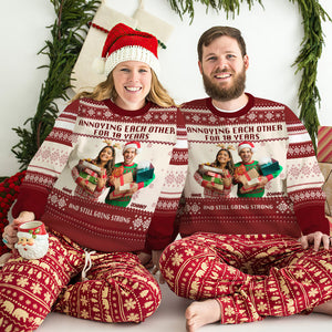 Custom Photo Gifts For Couple Christmas Ugly Sweater 01XQLU081024 - Ugly Christmas Sweater - GoDuckee