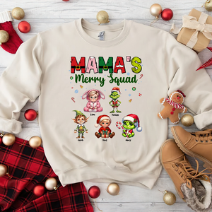 Personalized Gifts For Mom Christmas Shirt 01kapu081124 Mama's Merry Squad - Shirts - GoDuckee