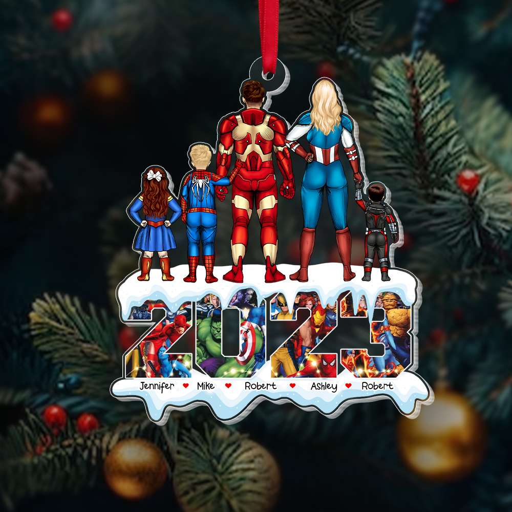Gift For Family, Personalized Acrylic Ornament, Super Family Ornament, Christmas Gift 01NAHN151123TM - Ornament - GoDuckee