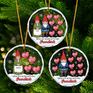 Personalized Gifts For Grandparents, Gnome Grandparents Christmas Crystal Ornament 03OHQN121024 - Ornament - GoDuckee