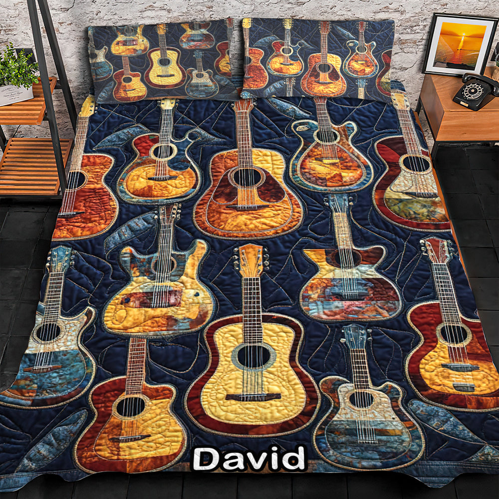 Personalized Gifts For Guitar Lovers Quilt Bedding Set Special Line Acoustic Vibes 10QNQN301224 - Blanket - GoDuckee