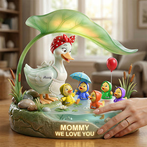 Mother Duck And Little Ducks Acrylic Light Box - Personalized Gifts For Mom 03patn280226 - Light Box - GoDuckee