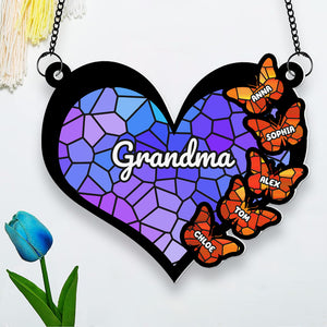 Personalized Gifts For Grandma Suncatcher Ornament 04ACDT180624 - Ornament - GoDuckee