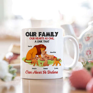 Our Family, Our Hearts As One, Family Gift, Personalized Mug, Lion Family Mug 01OHHN081223 - Coffee Mug - GoDuckee