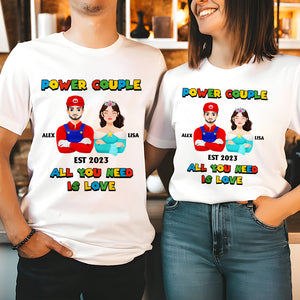 Personalized Gifts For Couple Shirt Valentine Power Couple 03XQMH291124PA - Shirts - GoDuckee