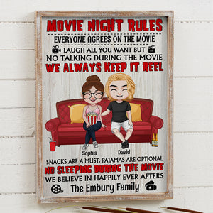 Movie Night Rules Personalized Canvas Print 02NATN080823HH - Poster & Canvas - GoDuckee