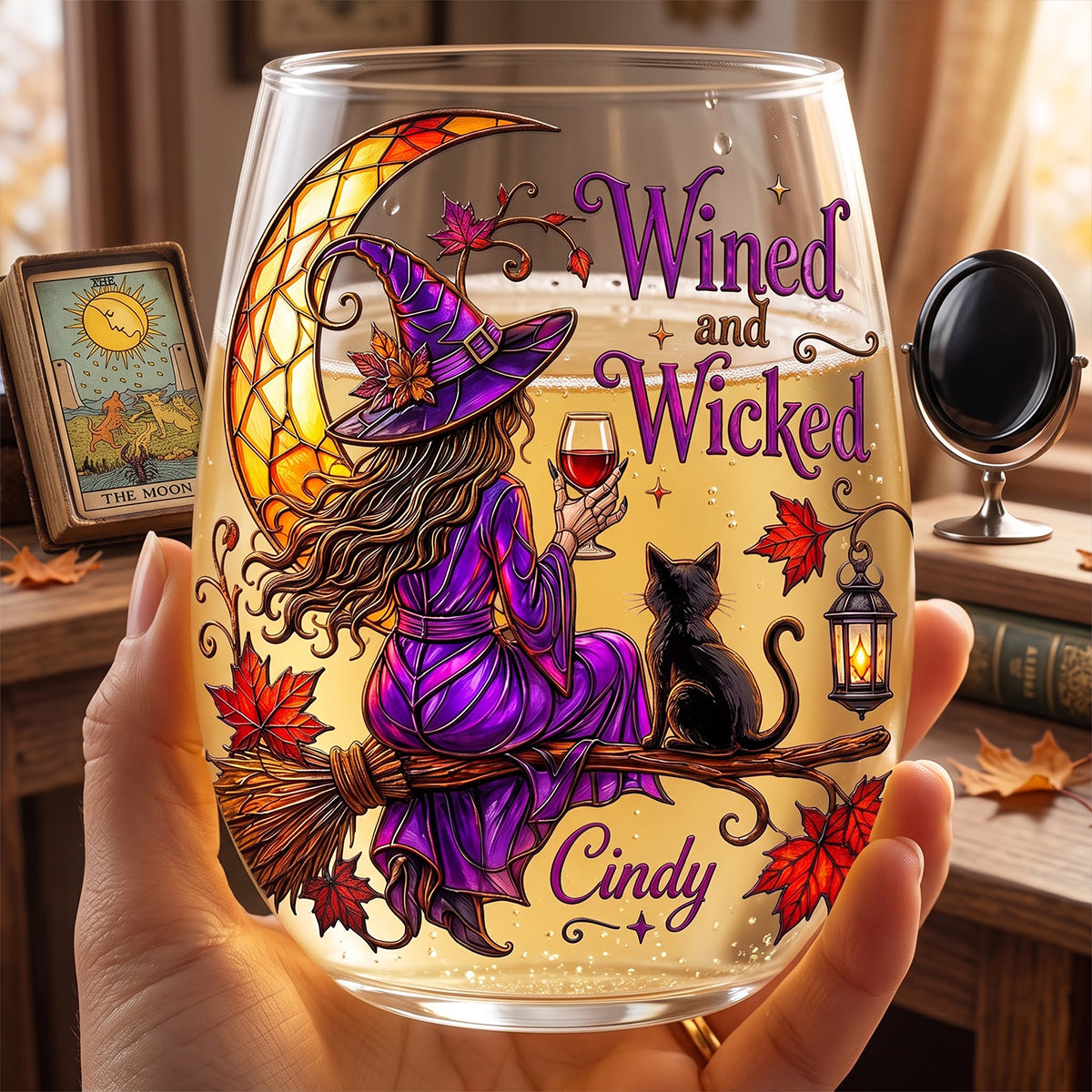 Witch Stemless Glass Egg Cup - Personalized Halloween Gifts For Her 02hutn310726 - Glass Egg Cup - GoDuckee