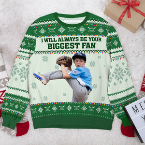 Custom Photo Gifts For Baseball Kids Christmas Ugly Sweater 02ACPU021024 - AOP Products - GoDuckee