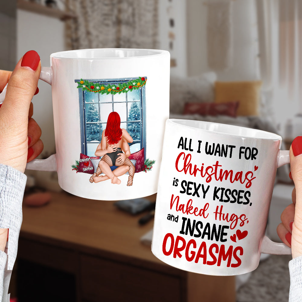 Personalized Mug - Hugging Couple Christmas - All I Want For Christmas Is  You - Valentine's Day Gifts, Couple