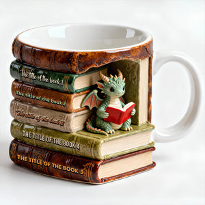 Dragon Reading Book Coffee Mug- Personalized Gifts For Book Lovers 08OHDT301225 - Coffee Mug - GoDuckee