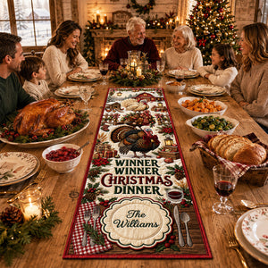 Winner Winner Christmas Dinner Quilted Table Runner - Personalized Christmas Gifts 07padt150826