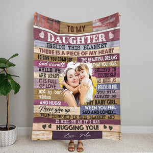 Hugging You, Personalized Blanket, Gifts For Family - Blanket - GoDuckee