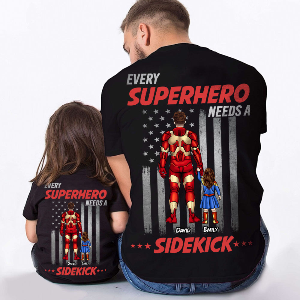 Every Super Dad Needs A Sidekick, Personalized Shirt - Gift For American Dad - Shirts - GoDuckee