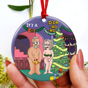 Personalized Gifts For Couple, Funny Cartoon Couple Christmas Ornament 02toqn120724hg - Ornament - GoDuckee