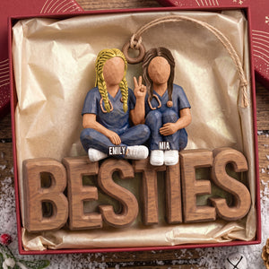 Bestie In Scrubs Acrylic Ornament – Personalized Gift For Nurses 03TTTA051026 - Ornament - GoDuckee