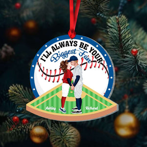 I'll Always Be Your Biggest Fan, Personalized Baseball Couple Acrylic Ornament, Gift For Him/Her - Ornament - GoDuckee