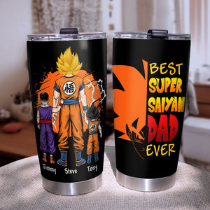 Saiyan Dad Tumbler, Father and Son Daughter Holding Hands - GoDuckee