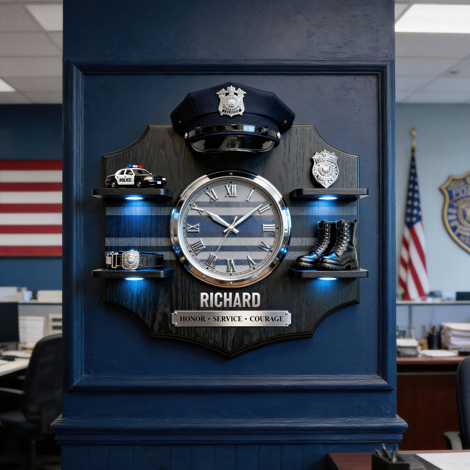 Police Appreciation Acrylic Clock – Personalized Gifts For Police Officers 01toqn271225 - Hanging Wall Clock - GoDuckee