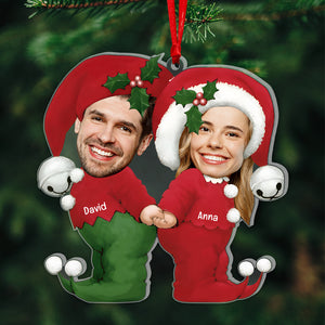 Couple-Custom Photo Acrylic Shape Ornament- Gift For Him/ Gift For Her- Christmas Gift- Couple Ornament - Ornament - GoDuckee