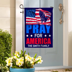 Personalized Gifts For Family Garden Flag Pray For America Flag 04ACDT170724 - Garden Flag - GoDuckee