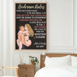 Bedroom Rules, Couple Gift, Personalized Poster, Naughty Couple Poster - Poster & Canvas - GoDuckee