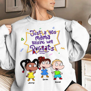 Just A 90s Mama, Gift For Mom, Personalized Shirt, Cartoon Kids Shirt 03NAHN050123TM - Shirts - GoDuckee